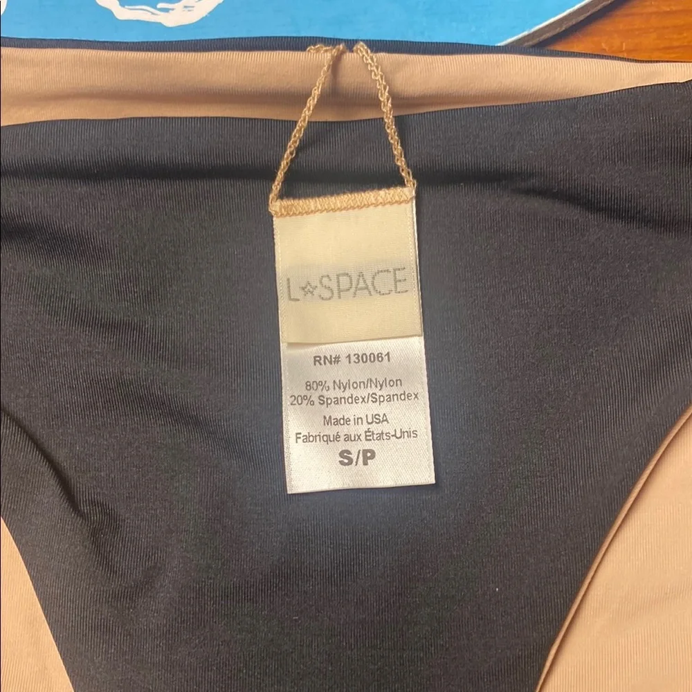 l*space Reversible Bikini Set in Black, Nude & Aqua Trim